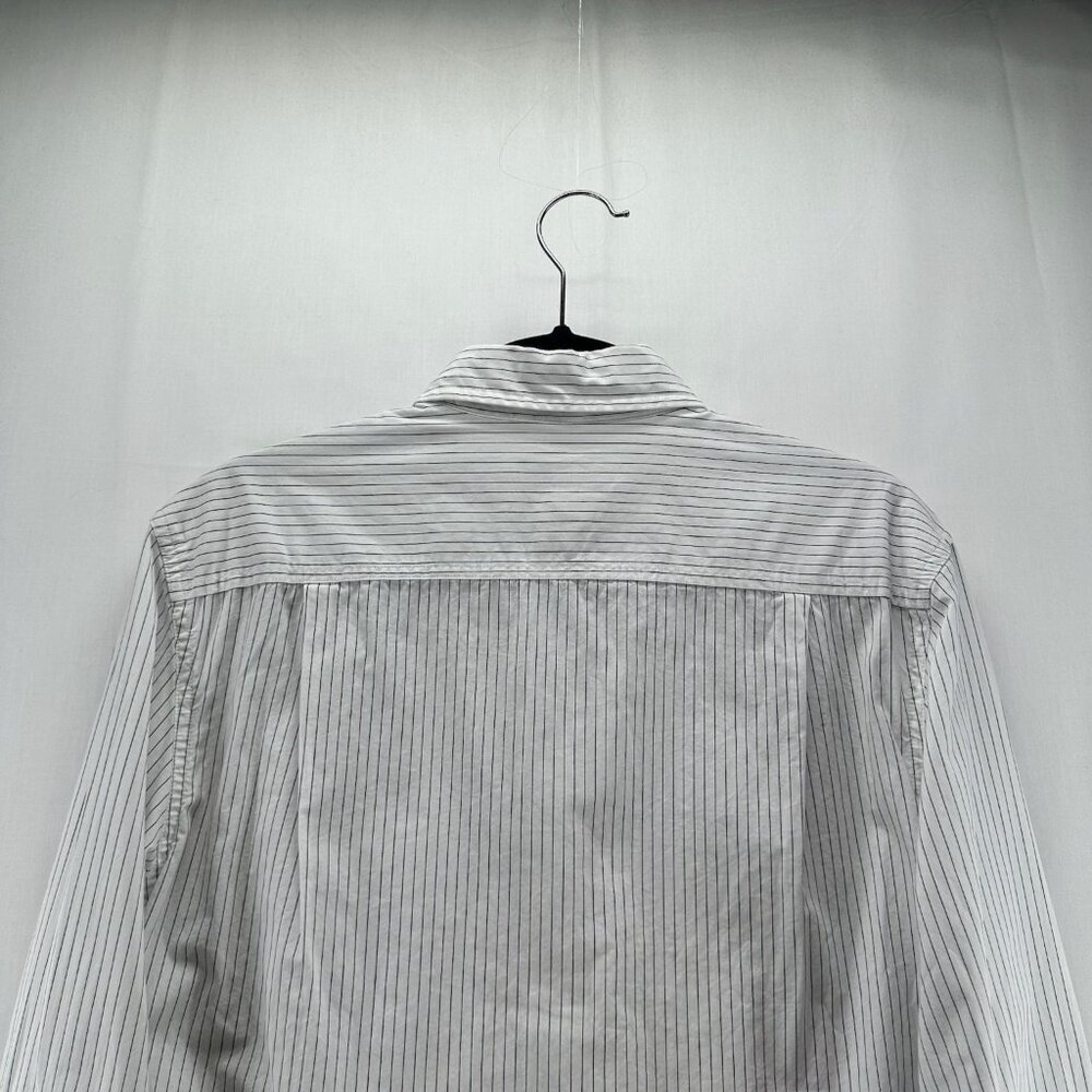 Sonoma Life+Style Shirt Mens S Casual Poplin Button Up Long Sleeve Striped White - Picture 5 of 12